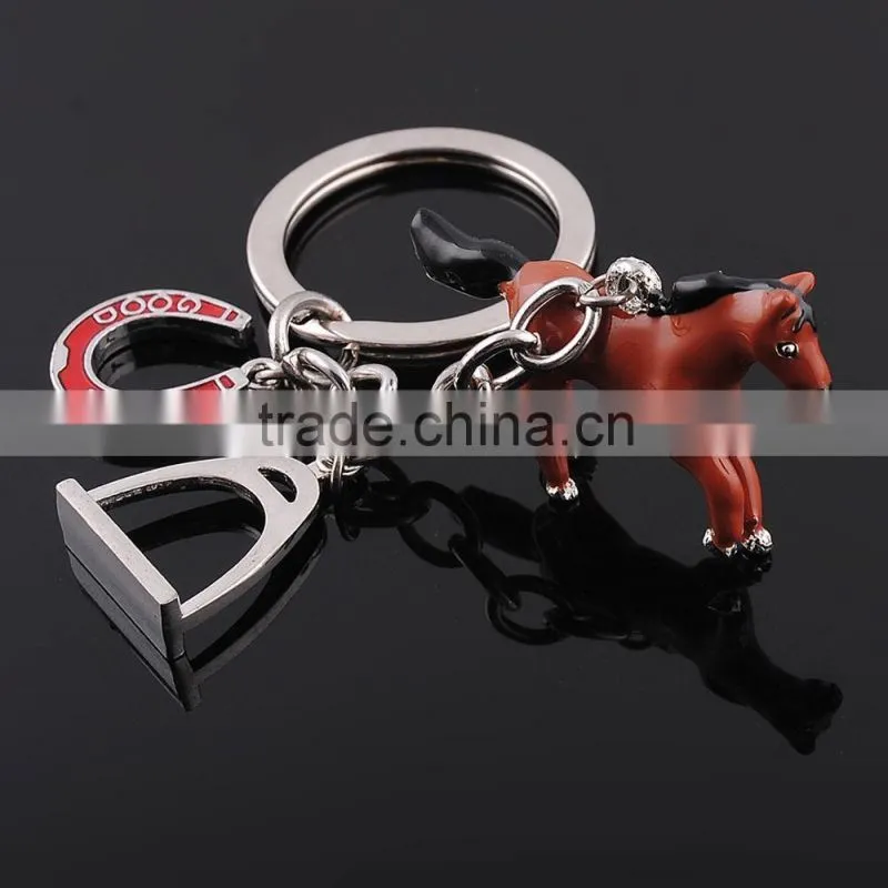 Wholesale simulation animal key chain slowly running horse keychain