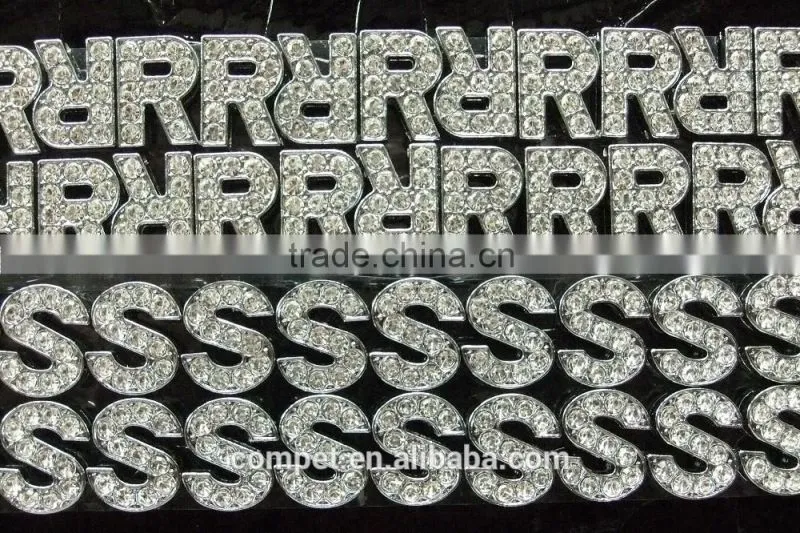 10MM zinc alloy letters, the 26 English letters, DIY black diamond letters, DIY rhinestones letter