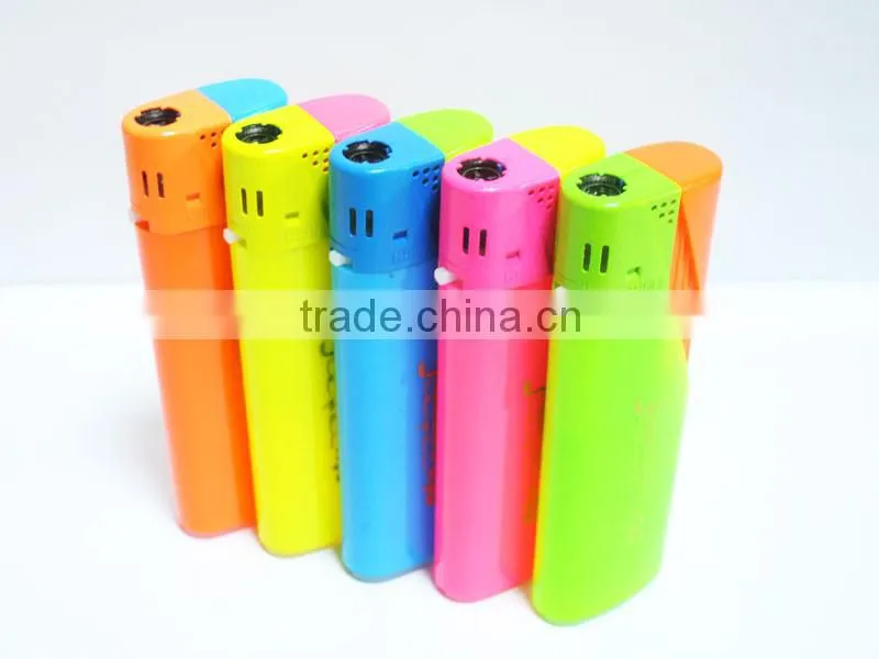 five solid color custom logo print plastic refillable electric wind proof cigar lighter
