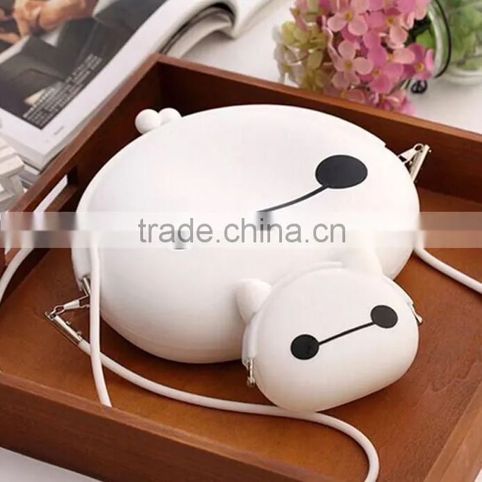2015 High grade silicone cute panda shaped purses/ fashion bags/white purses
