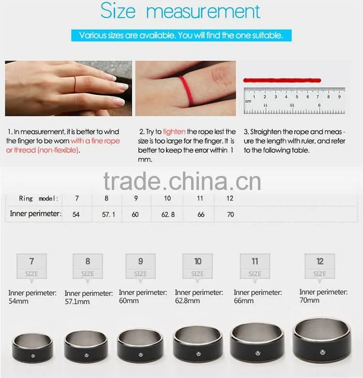 13.5MHZ smart nfc ring 7-12 different size for man and woman