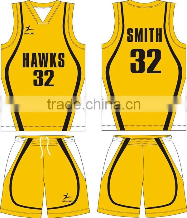 sublimation high quality basketball uniform design