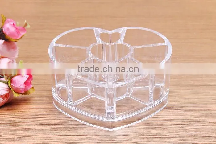 C20 ANPHY PS Crystal Heart Shape Makeup Desk Organizer