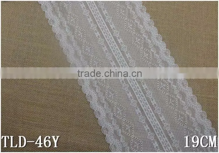 Factory in Stock 7.48" Lace,19cm New Design Eslatic White Women Inner Underwear Nylon Fashion Warp Knitted Lace