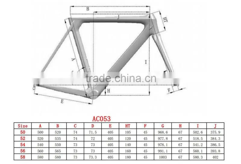 carbon road bike frame ,aero road bike frame AC053 for sale