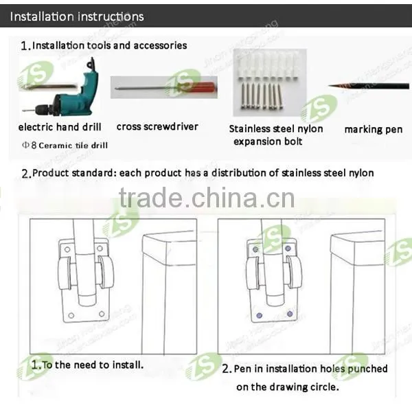2015 new design stainless steel anti-bacterial bath grab bar for medical with nylon anti-slip cover