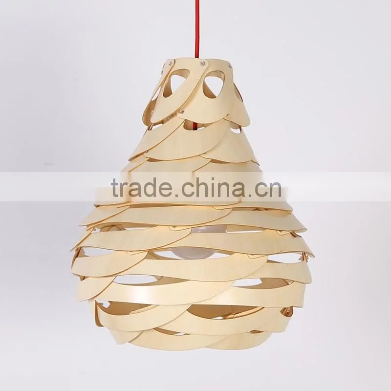 LED pendant light JK-8005B-30 Newest wood color handmade pendant light for children room decoration