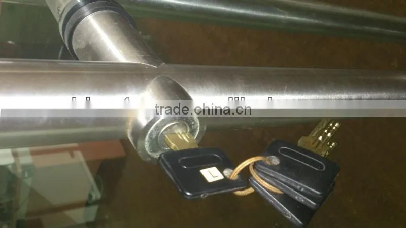 round tube glass door handle lock