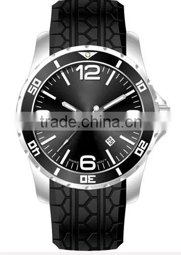 2015 hot time silicone band stainless steel case wholesale products