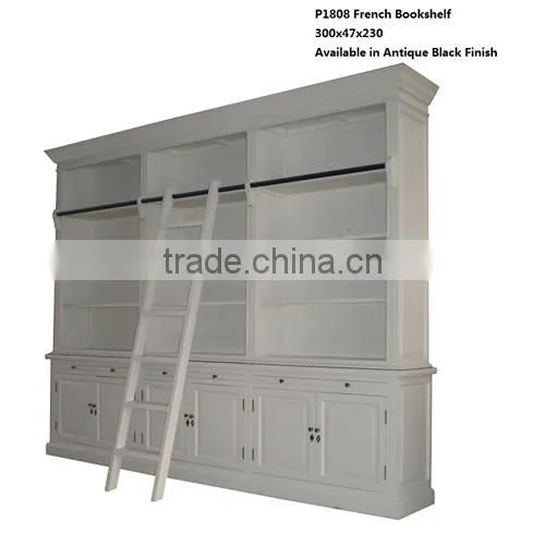 Anique painting reclaimed wooden bookcase with ladder