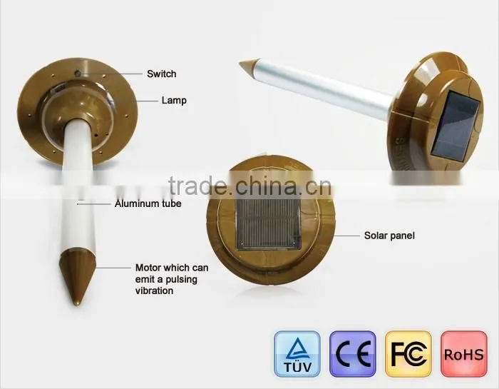 GH-318 Outdoor Lawn Garden Solar Powered Mice Mole Mouse Gopher rodent pest control equipment
