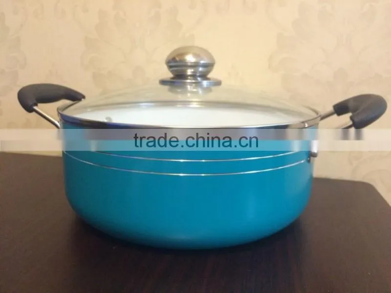 Aluminum large non-stick ceramic cooking pot casserole saucepot