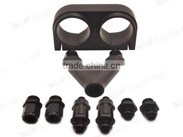 Set of tools for cars aluminum oil catch can, an8 Y fittings billet oil filter surge tank