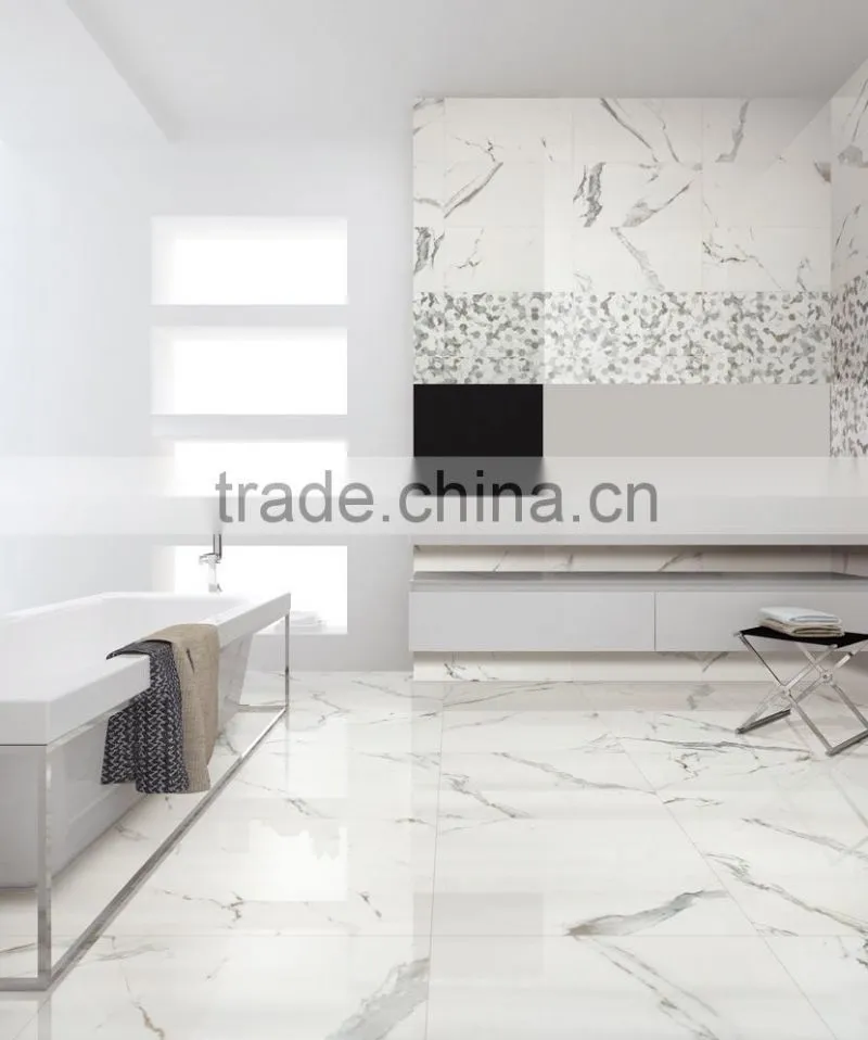Foshan white color good quality marble porcelain floor tiles/wall tiles