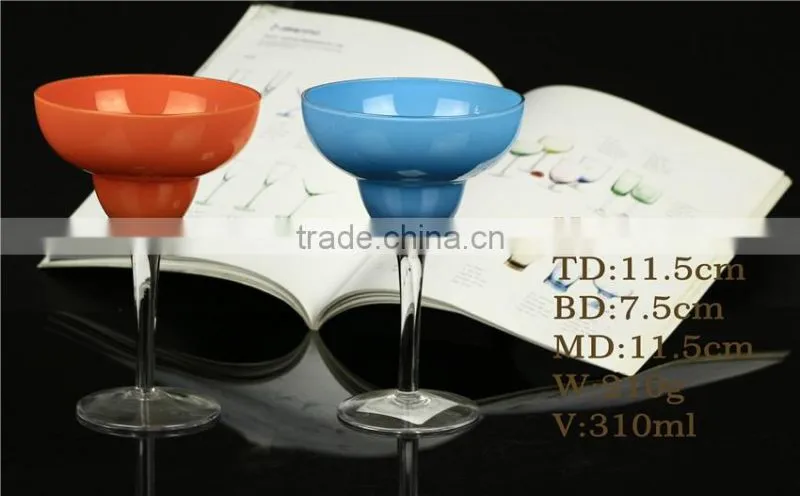 Hot Sale! Shanxi Sunyo Crystal Margarita Glass with long Stem