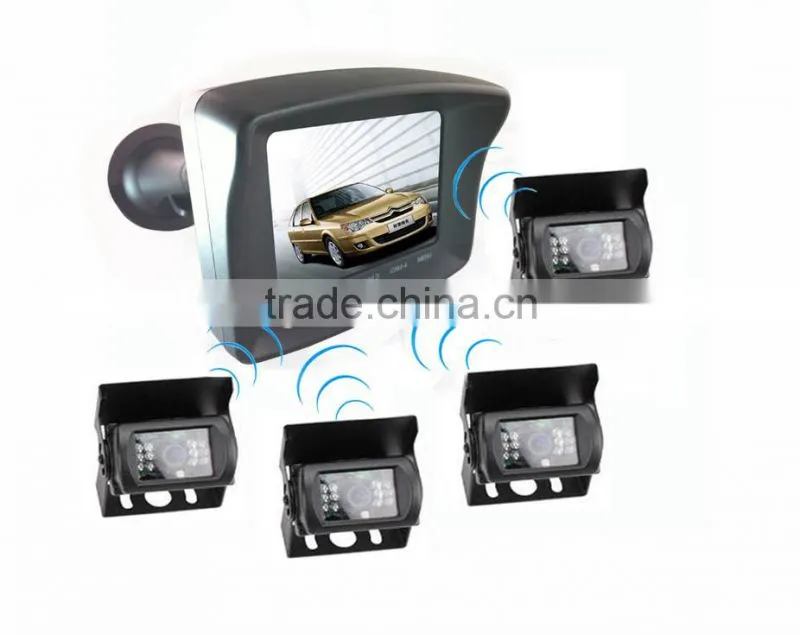 12M long range support max 4 wireless camera bus wireless backup camera system dashboard car monitor