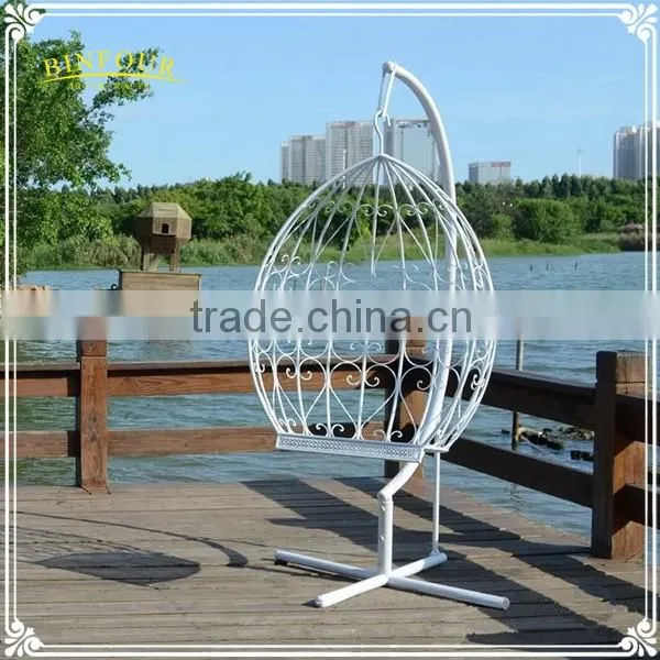White Metal Garden Swing Rocking Hanging Chair Garden Furniture