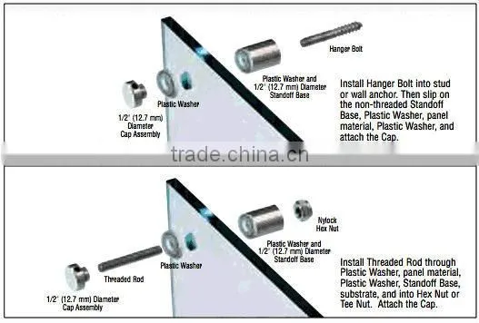 stainless steel tapping screw for glass standoff&handrail bracket