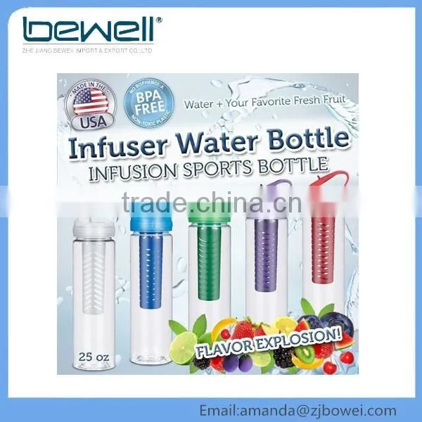 Plastic Tritan Sport Infuser Water Bottle 2016 Hot Bpa Free Fruit Infusion Bottle Sample