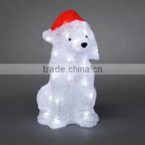 acrylic led 3d motif animal/mother baby polar bear christmas light