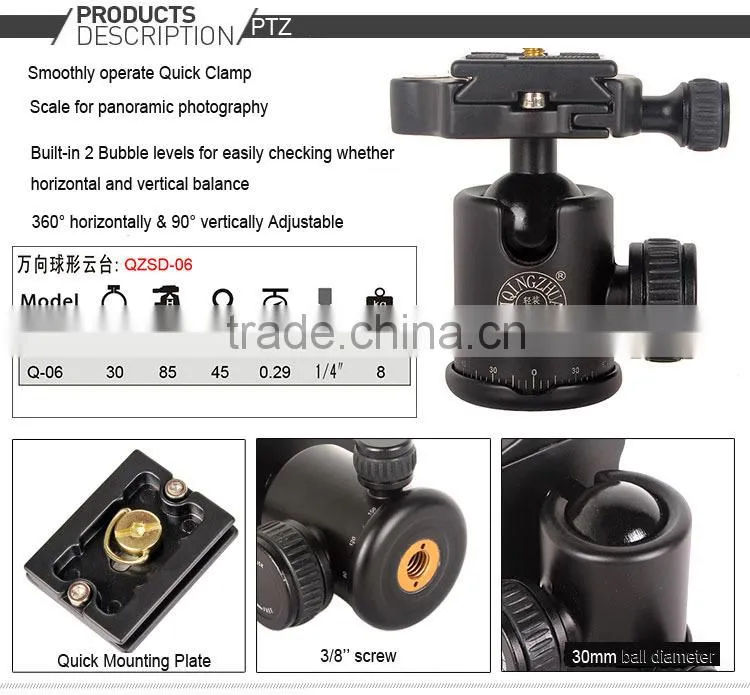 Portable BEIKE Q-999S safety aluminum Camera Tripod Monnopod