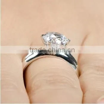 JINSE 2 Carat Round Cut CZ Silver Wedding Ring Set