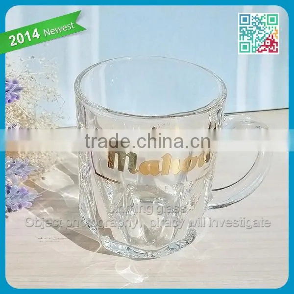 Famous Brand Beer Handle Beer Cups Advertising Decorative Gift FDA Grade Beer Glass Mugs Short Small Size Mahou Handle Glasses
