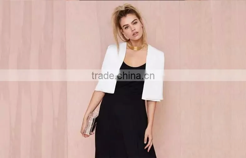2015 spring and summer new European style big creamy white shawl waistcoat jacket small wild cotton shawl coats and jackets woma