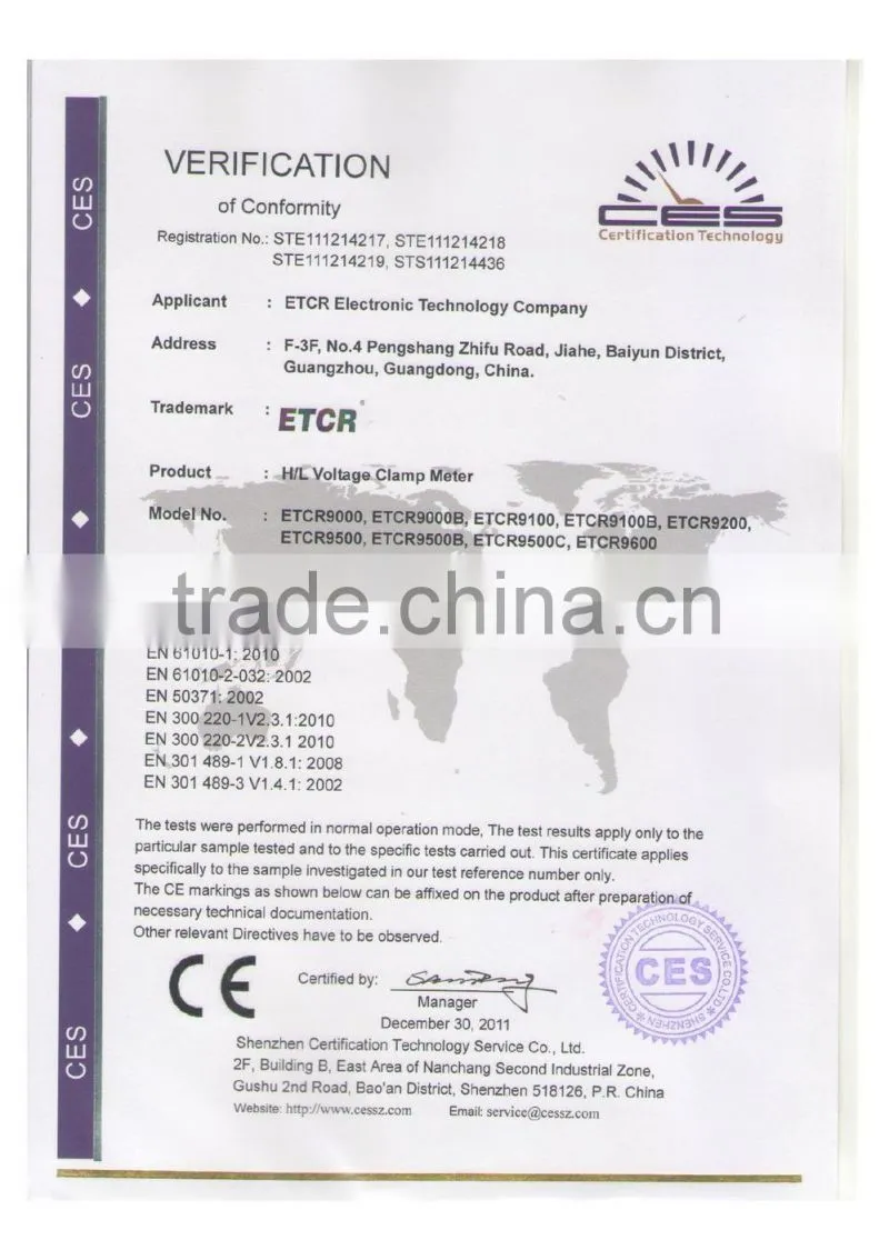ETCR9100B Wireless H/L Voltage Clamp Leakage Meter instrument measurement