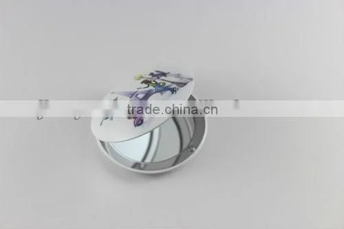Fancy fashion Magnetic clip makeup mirror &Alminium round cosmetic mirror