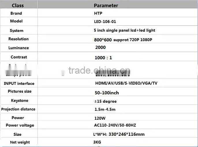 Low Price 2000 Lumen 1080P No Noise Cooling System Home Theater Led Projector