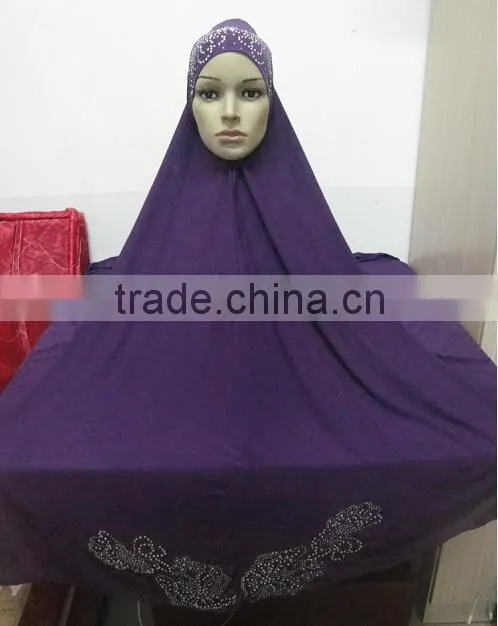 H302 new style big size hijab with stones,no stiff on front,pray hijab