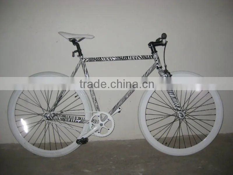 700C colorful zebra skin hot selling fixed gear bike/bicycle double wall fixed gear bike/bicycle