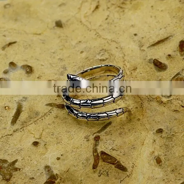 925 silver cz snake ring, thin snake shape ring