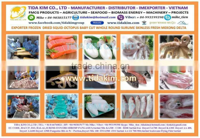 100% ITOYORI SURIMI- SHRIMP - PANGASIUS Mix KA300 AA 400 GS 600 700 TIDA KIM VIETNAM EXPORTER