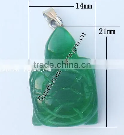 21x14x7mm Green Animal Cats Eye Pendants