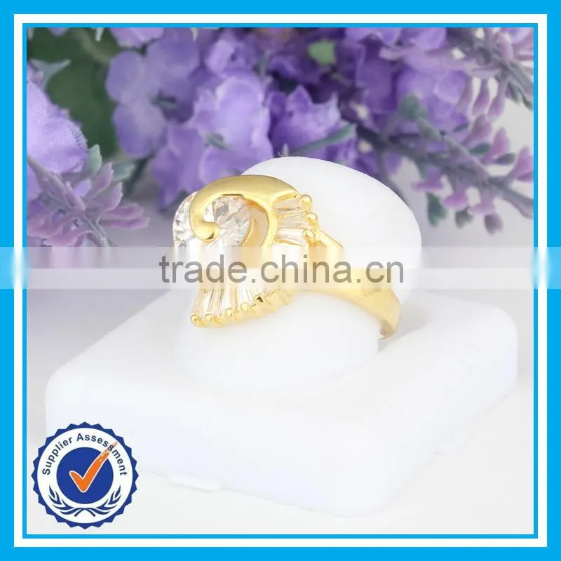 Cheap price peacock design ring fashion crystal gold peacock ring