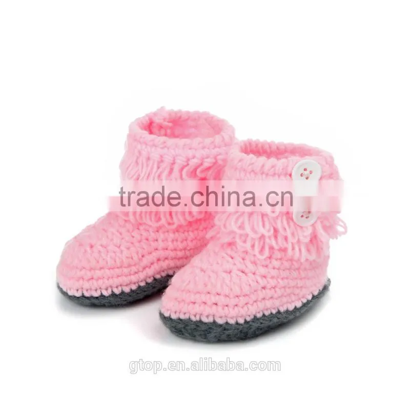Baby Handmade Crochet Boots Shoes Supplier for 1-10 months old B-0004