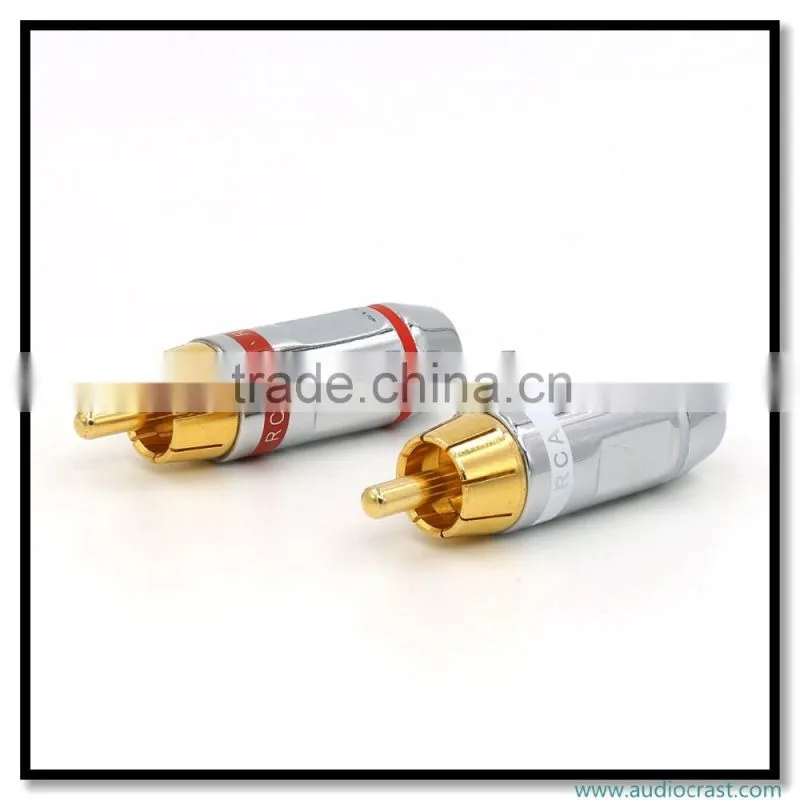 OEM brass connector 24K Gold Speaker Plug Audiophile Plug Solder