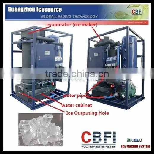 3000kg tube ice factory with R22 refrigerant to make tube ice