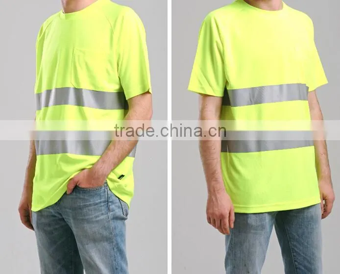 high visibility fluorescence safety t-shirt heat reflective clothing