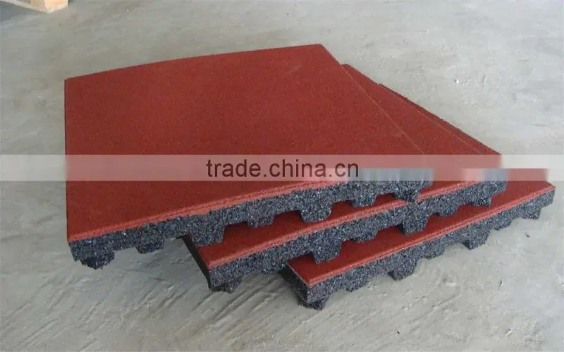 Rubber flooring tiles