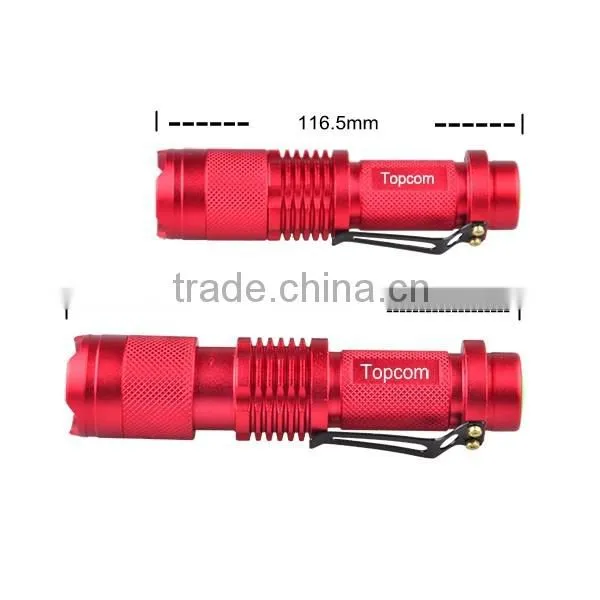 XML T6 LED Zoomable 5 Mode Flashlight Torch Lamp Zoom (Red)