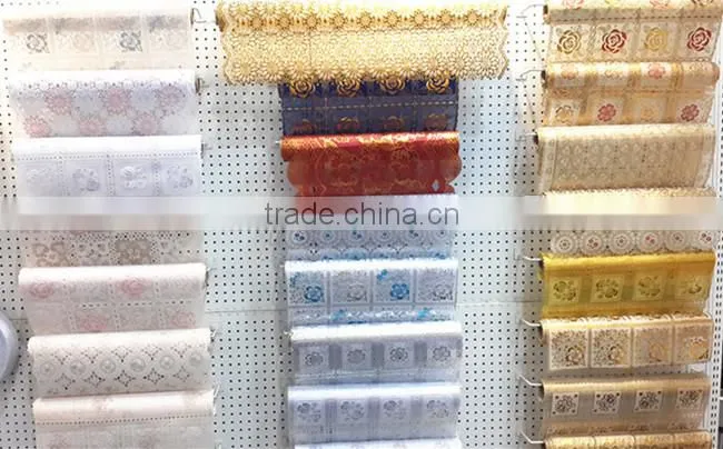 Dongguan trade assurance supplier 137cm PVC vinyl lace table covers