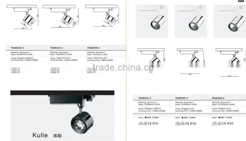 New Modern 15W LED cob global track light