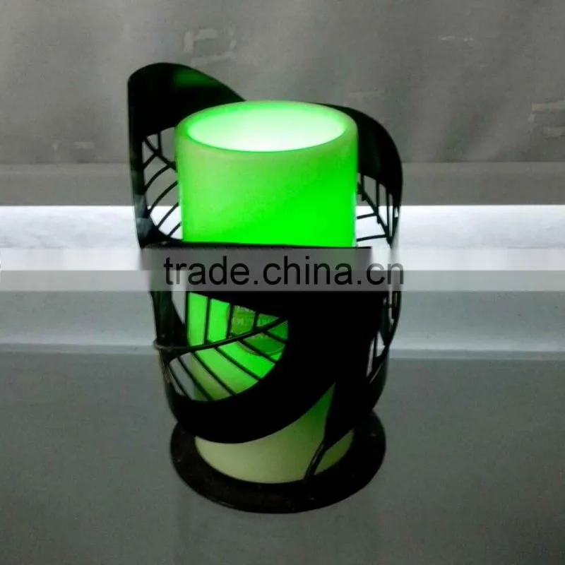 Color flame plastic glowing led candle wholesale with timer for candle holder decro