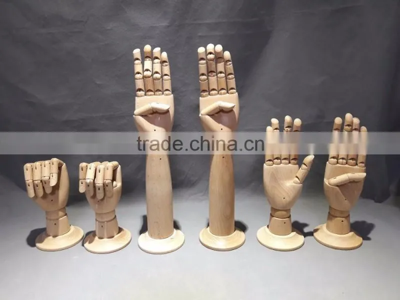 39cm height Manikin Flexible Wooden Mannequin Hand 45cm wooden hand