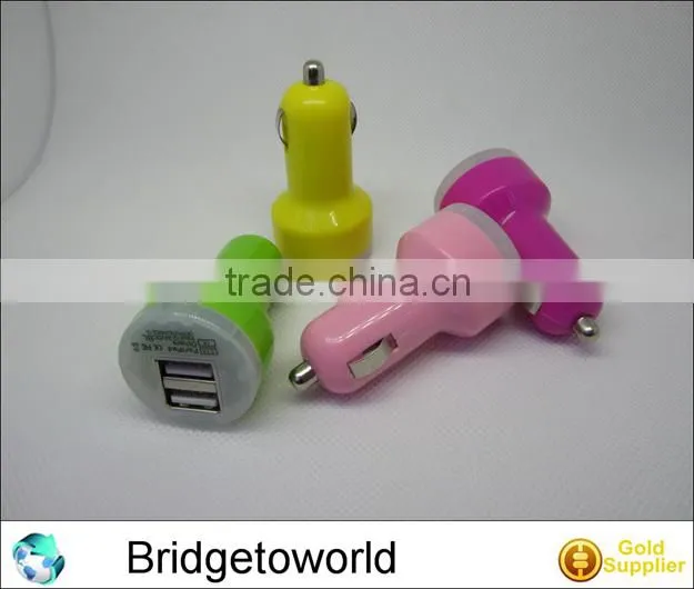 2 in 1 car charger for mobile phone dual usb car charger 2usb car charger