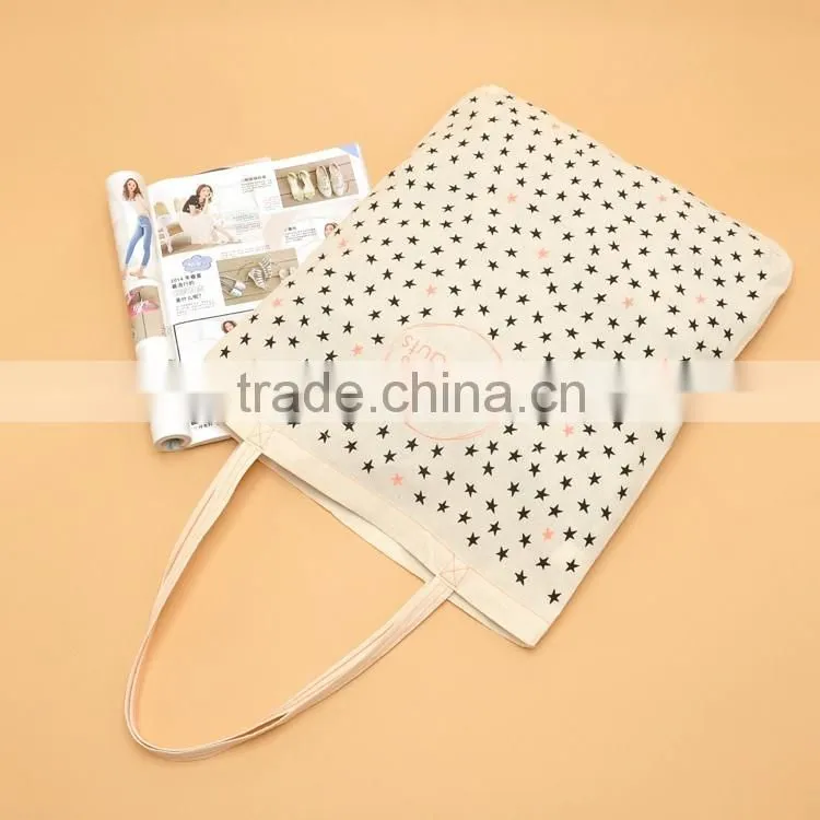 Fresh classic color star pattern cotton cloth bag shopping bag