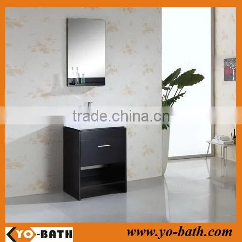 24" solid wood espresso wholesale bathroom vanity, bathroom cupboard with ceramic basin
